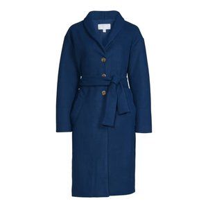 Faux Wool Coat – Shawl Collar Over Coat